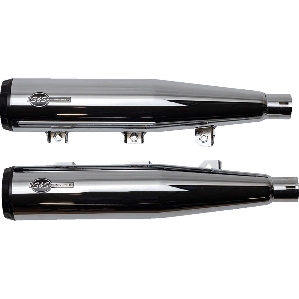 S&S Cycle Grand National Slip-On Mufflers Chrome 50-State - 4110-156 For Indian Scout 2015-2023