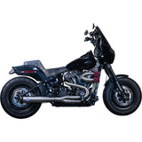 S&S Cycle 2-Into-1 Superstreet Exhaust System Brushed Stainless Steel - 550-1099 For Harley Softail 2018-2024