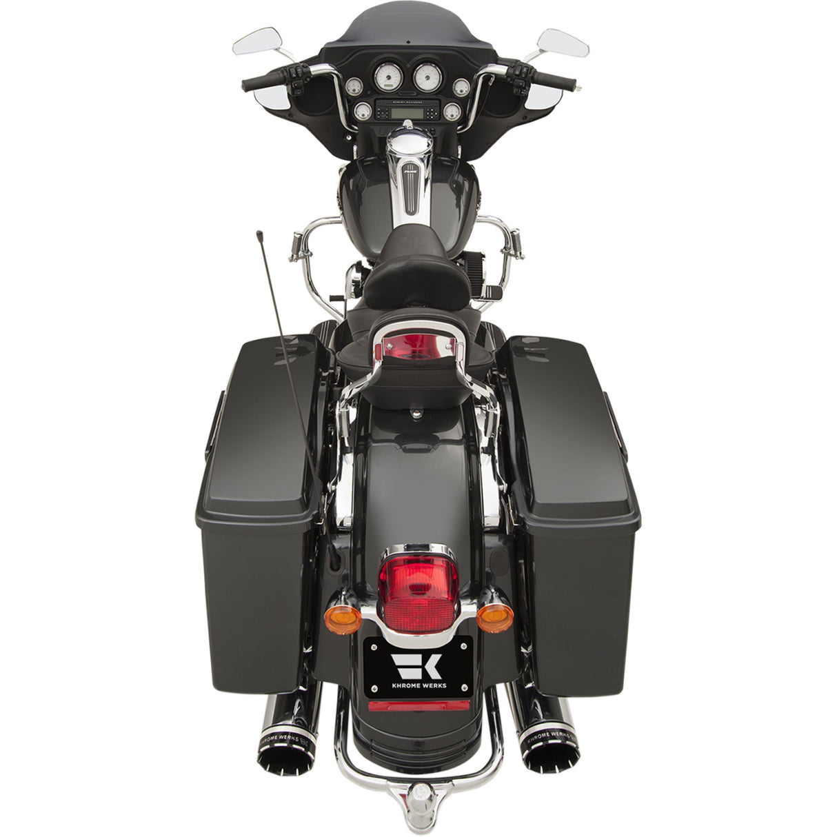 Khrome Werks 2-Into-2 Dominator Exhaust System Chrome FL With 4-1/2" Muffler - 200630 For Harley Touring 2009-2016