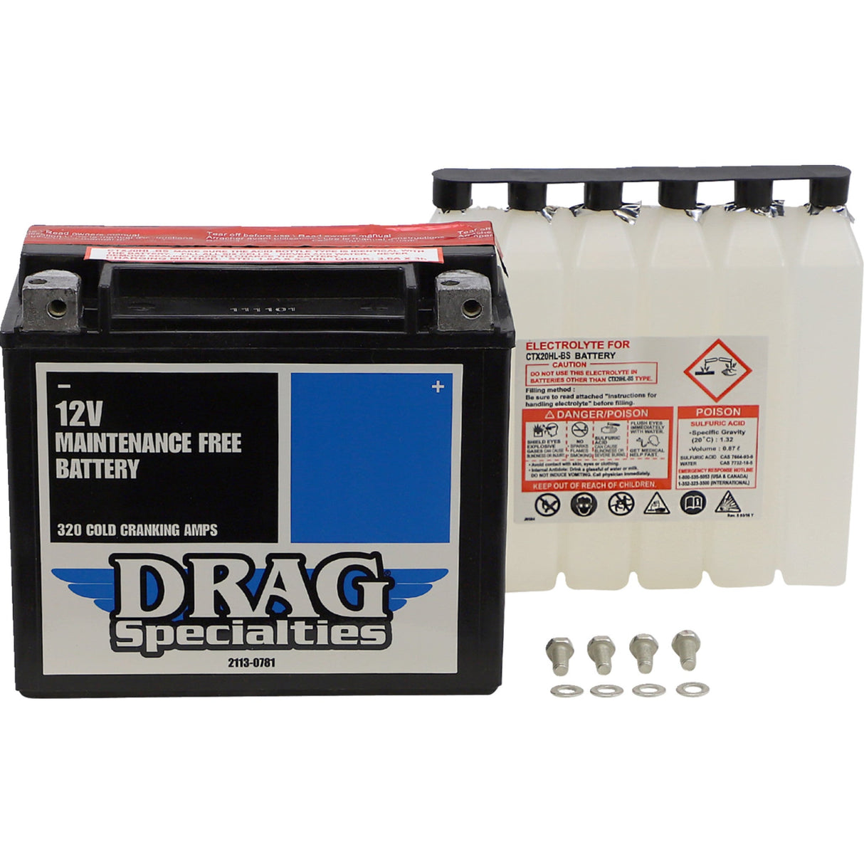 Drag Specialties YTX Battery - 2113-0781 For Harley Motorcycles 1991-2023
