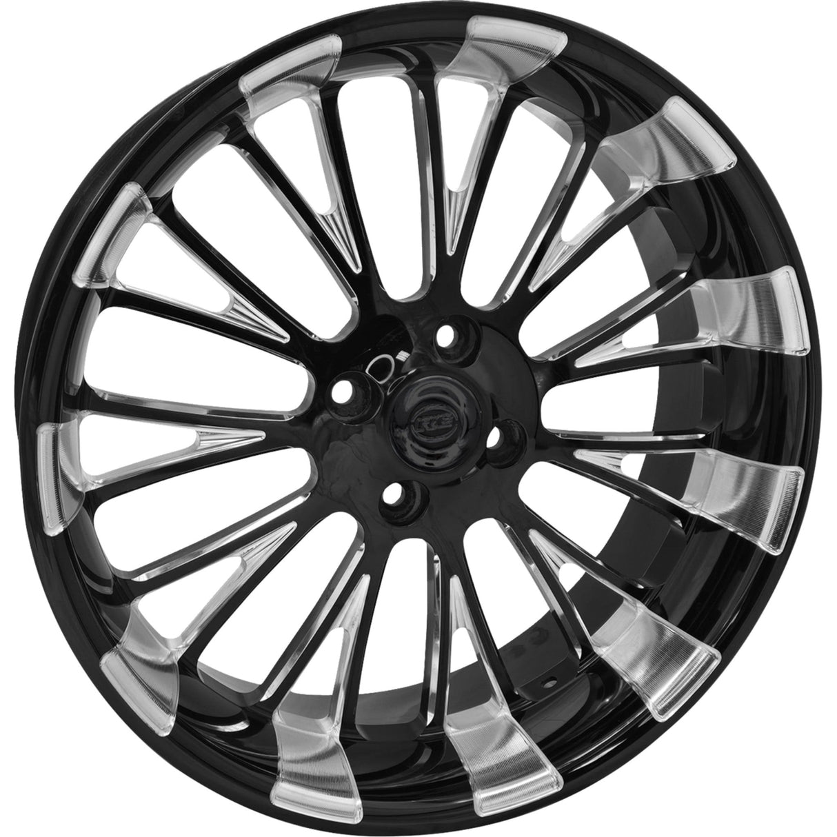 RC Components Dynasty Forged Aluminum Rear Wheel For Trike Dynasty Rear Black Eclipse 18x7 Trike - 0318700-117E-TR For Harley Touring 2009-2025