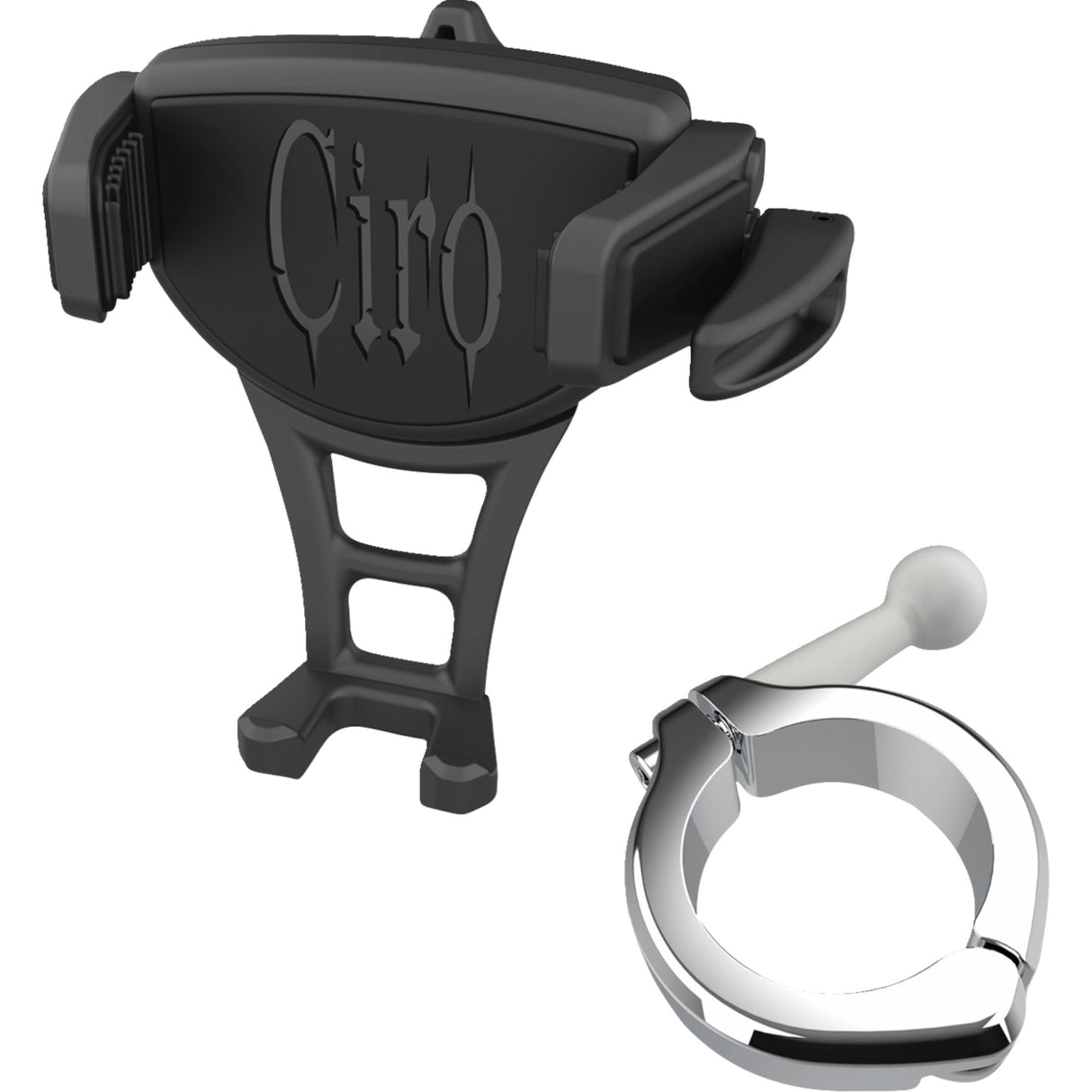 CIRO 0636-0576 50356 Constrictor Phone Holder - Black - Chrome 1-1/2" Handlebar Mount