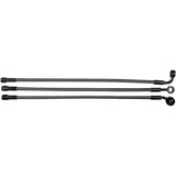 MAGNUM SHIELDING 1741-3232 47115 Designer Series Braided Non-ABS Front Brake Line Kit - 10mm-35° - 15" - Black Pearl