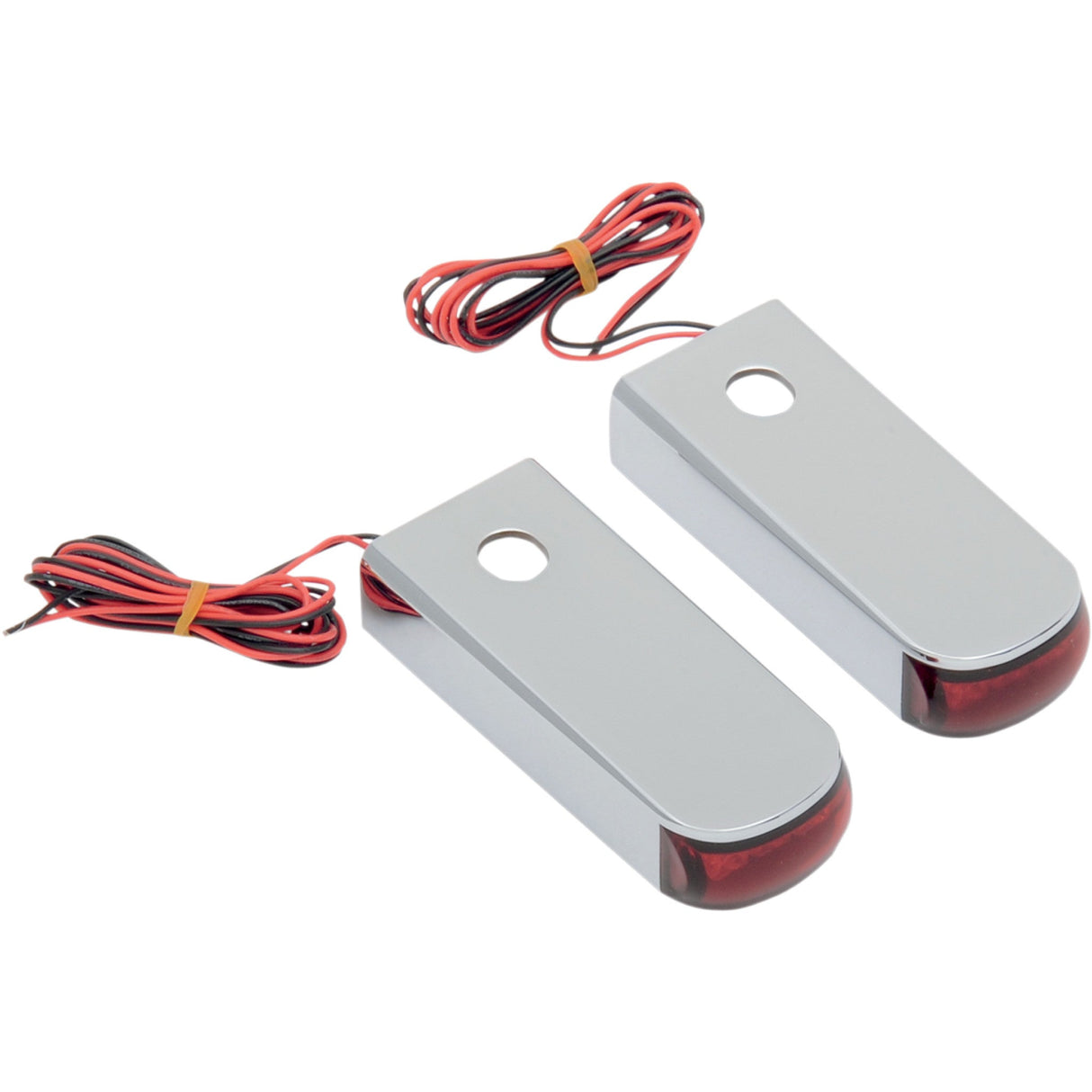 Alloy ART Fender Strut LED Marker Lights LED Red Chrome - SSL-3 For Harley Softail 1984-2017