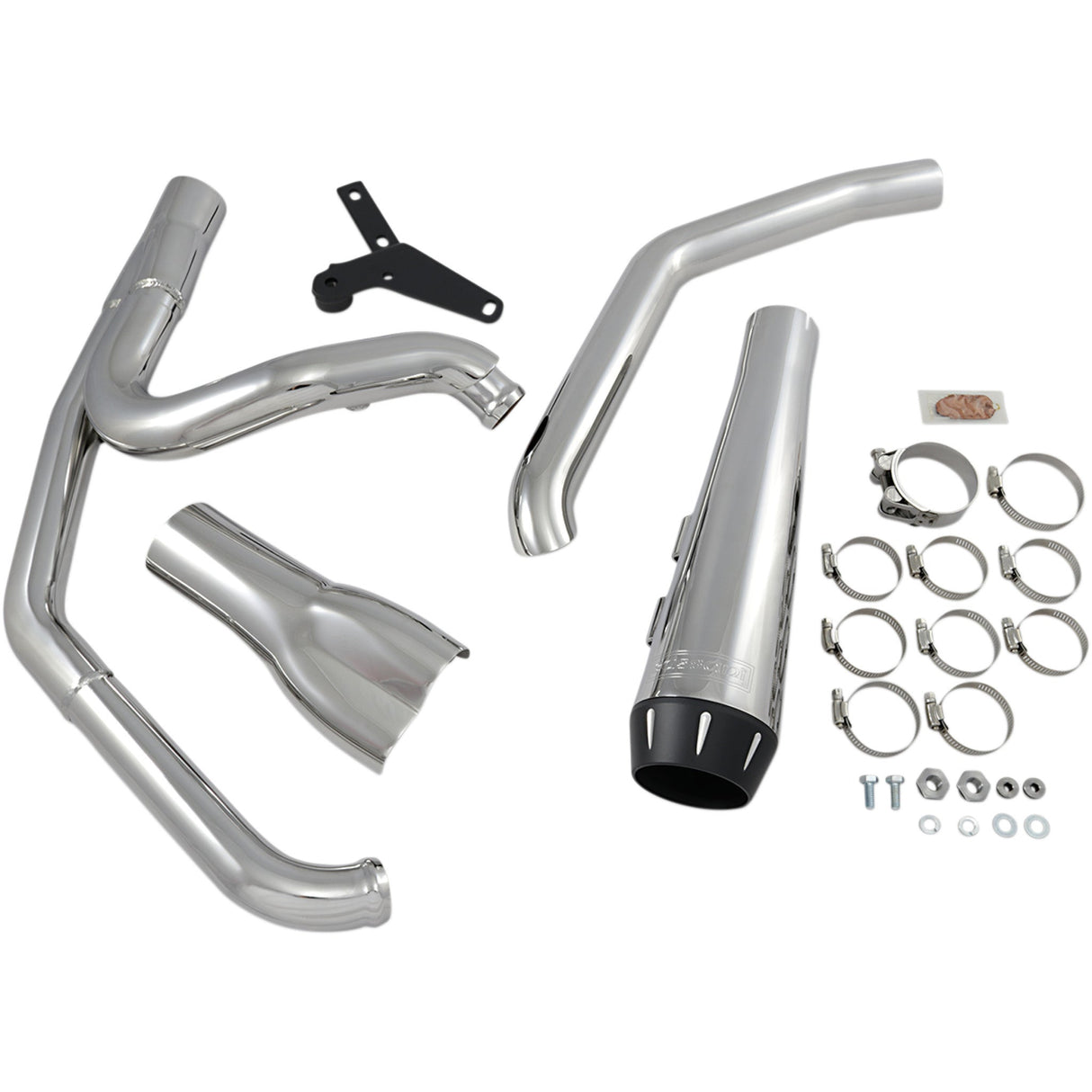 Bassani Xhaust 2-Into-1 Road Rage Exhaust System Chrome - 1S94R For Harley Softail 2018-2024