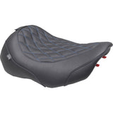 Mustang Wide Tripper™ Solo Seat Solo Sky Blue Stitching - 89503SB For Harley Touring 2023-2026