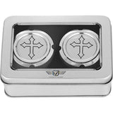 Figurati Designs Front Axle Nut Cover Front Stainless Steel Cross Silver - FD41-FAC-SS For Harley Motorcycles 2002-2022