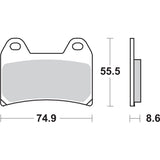 SBS HS Street Excel Sintered Front Brake Pads - 706HS For Ducati Motorcycles 1997-2015 | Moto Guzzi Motorcycles 2001-2021 | KTM Motorcycles 2012-2024