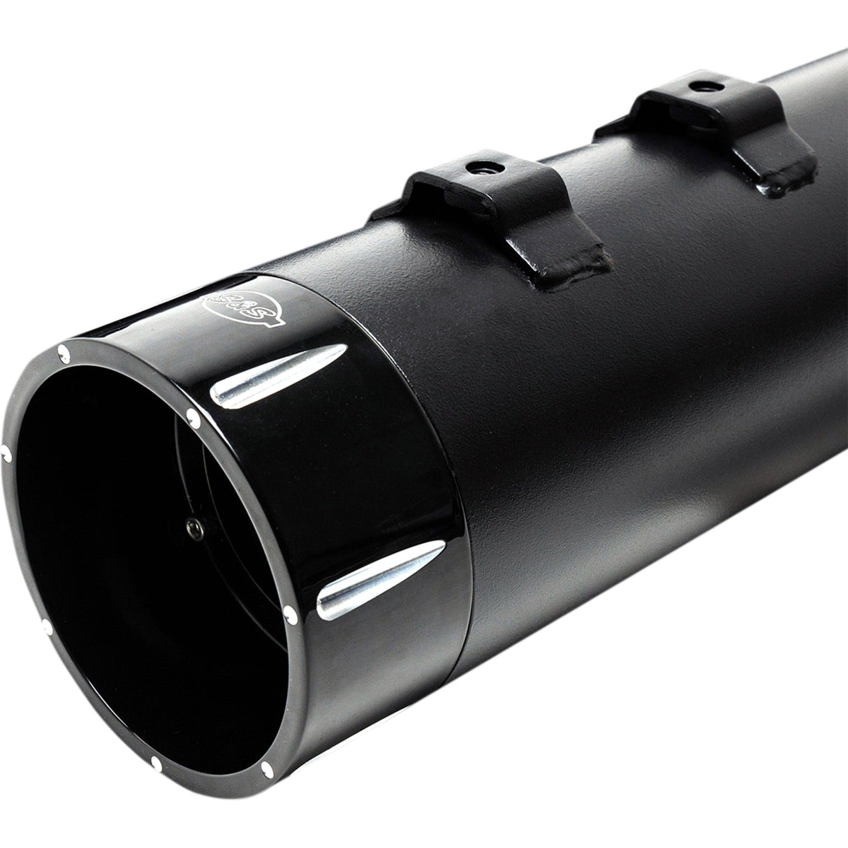 S&S Cycle 4-1/2" MK45 Performance Mufflers Black With Black Tracer - 550-0625 For Harley Touring 1995-2016