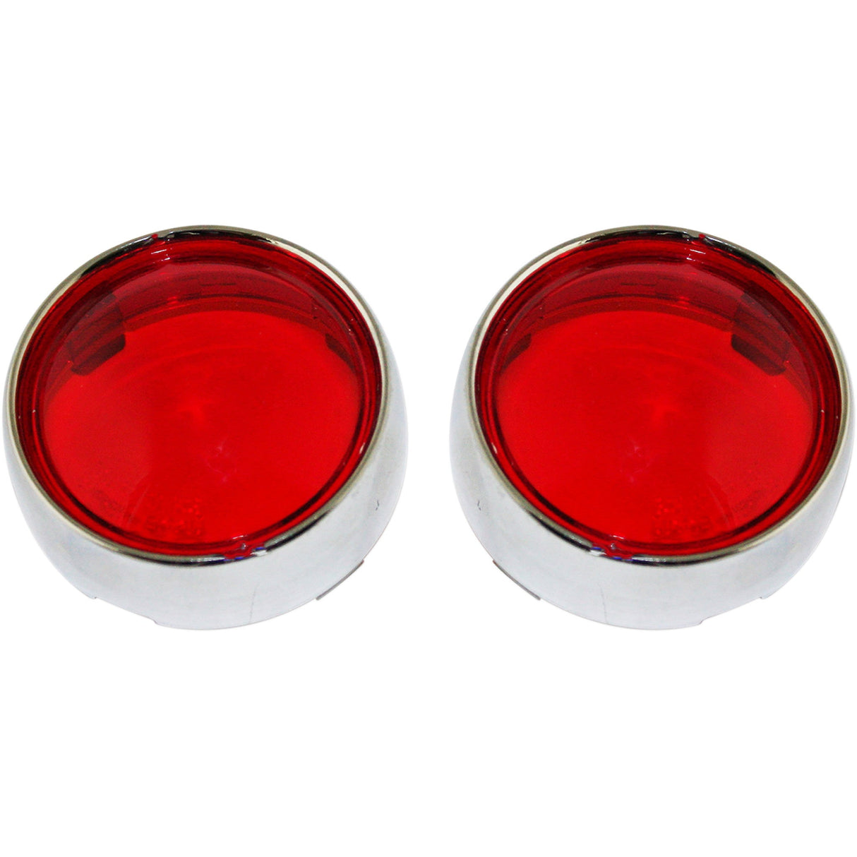 CUSTOM DYNAMICS 2020-1579 PB-B-BEZ-CR Bezel/Lenses for ProBEAM® Bullet Turn Signals Bullet Signal Lenses - Chrome/Red