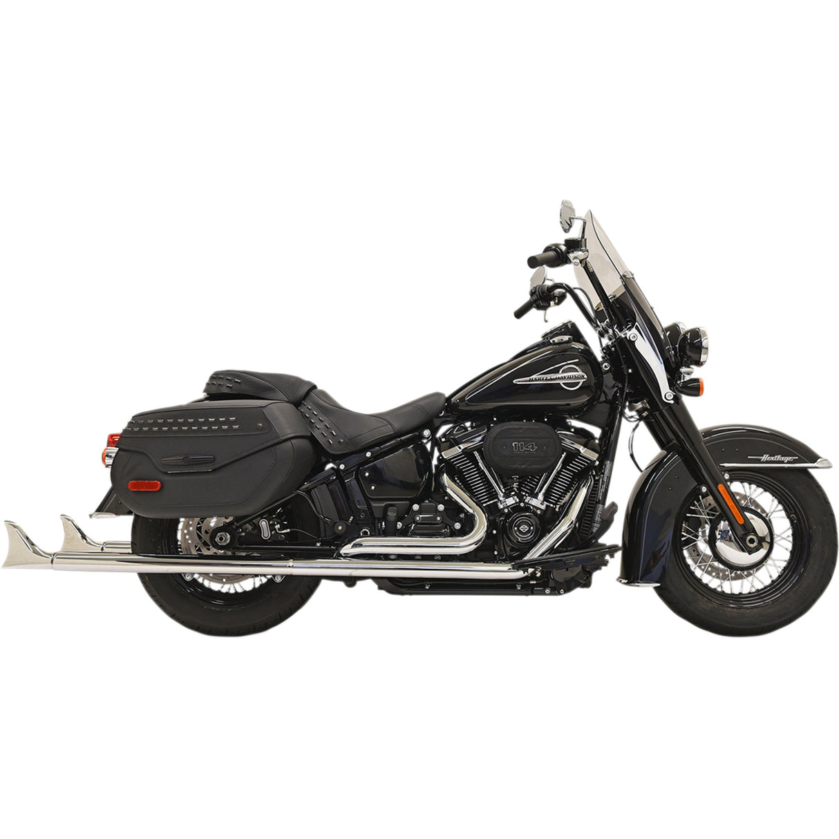 Bassani Xhaust Fishtail Duals 2-Into-2 Exhaust System - 1S96E-36 For Harley Softail 2018-2024