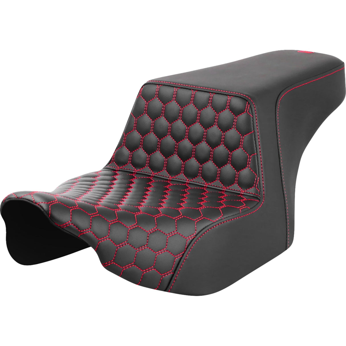 Saddlemen Honeycomb Step-Up Seat Front Honeycomb Red Stitching - 823-07-17704 For Harley Touring 2023-2026