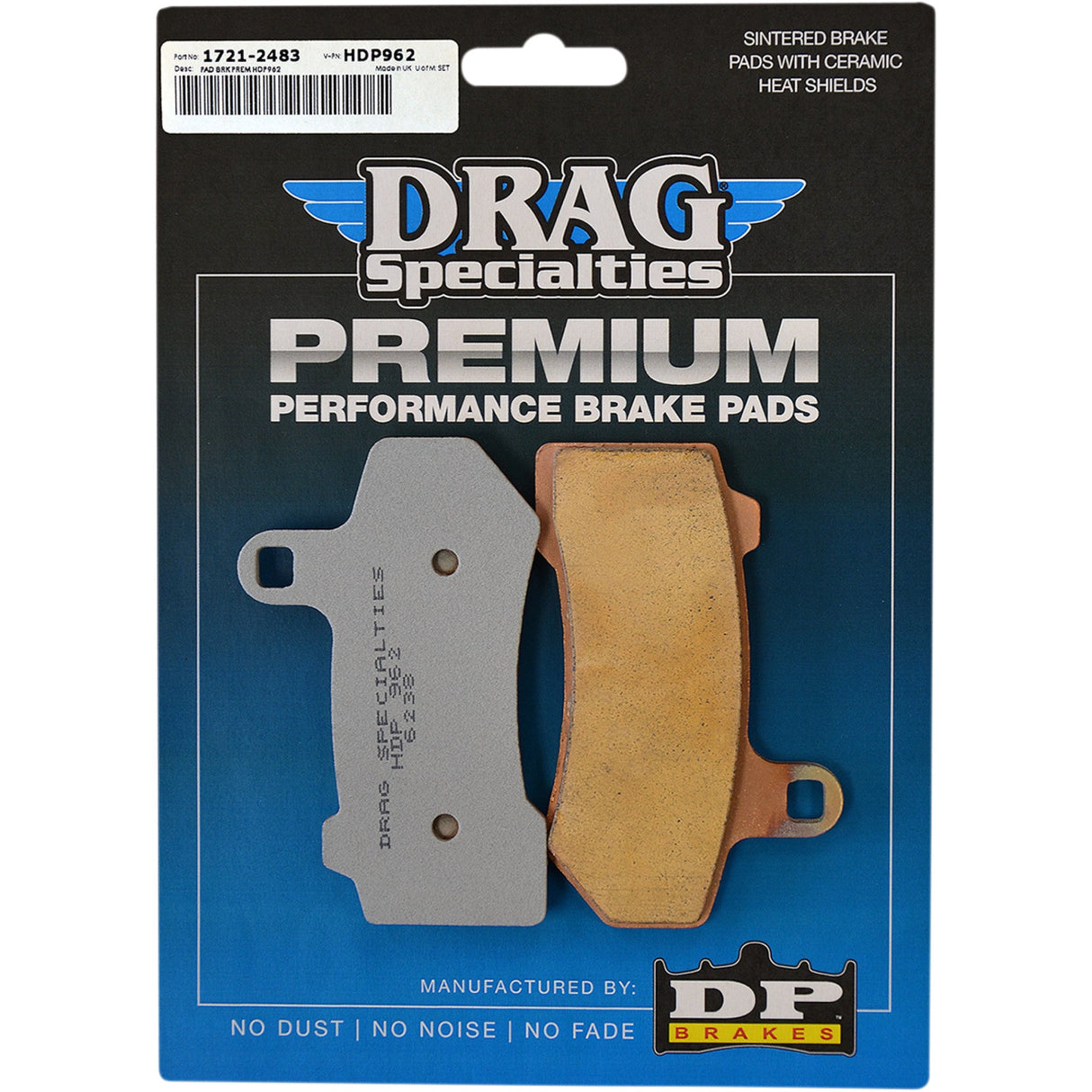 Drag Specialties Premium Sintered Metal Harley Buell Brake Pads For Harley Motorcycles 2006-2021