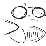 Burly Brand Complete Black Vinyl Handlebar Cable Line Kit For Ape Hangers 18" ABS - B30-1181 For Harley Road Glide 2015-2016