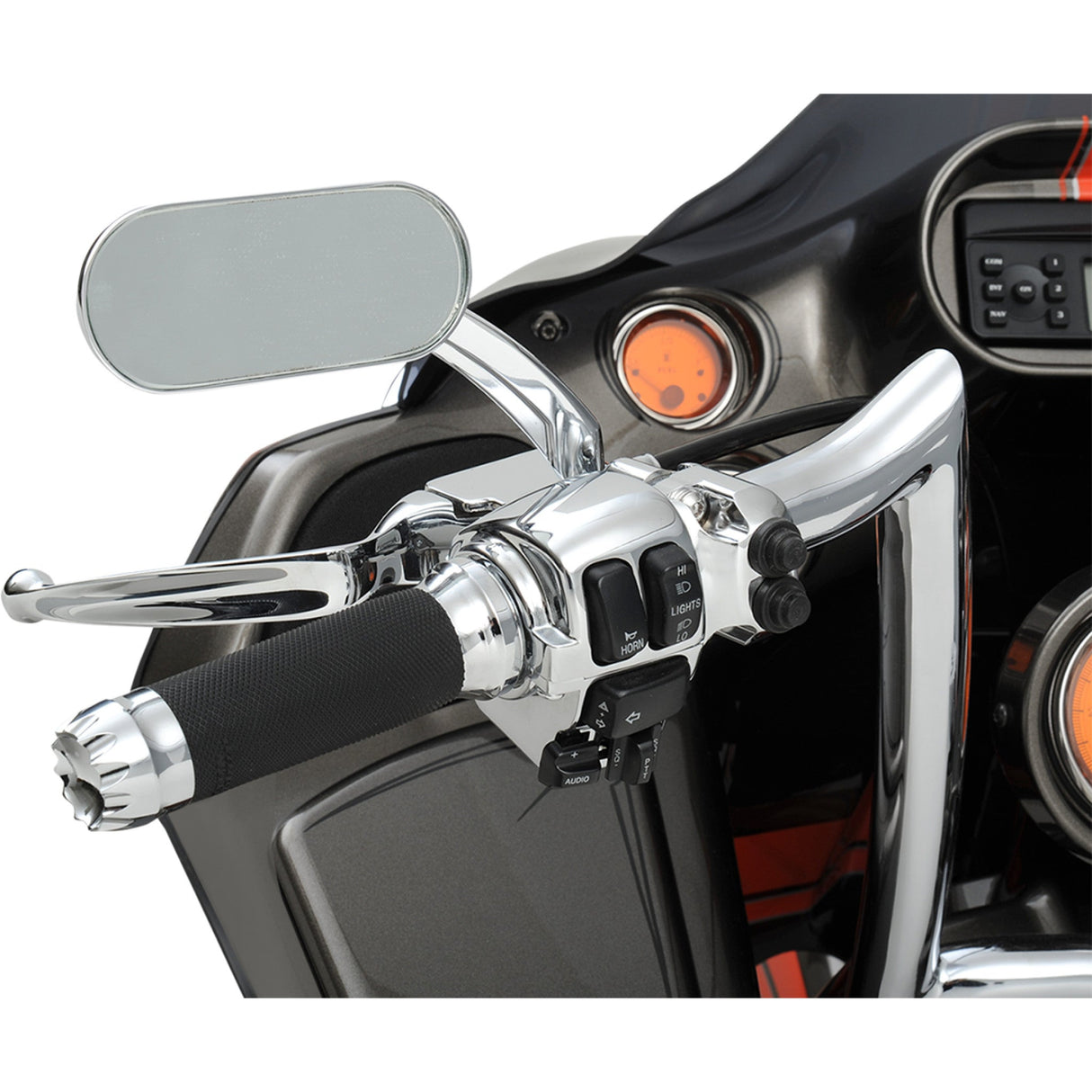 Drag Specialties Oval Mirror Side View Oval Chrome Each