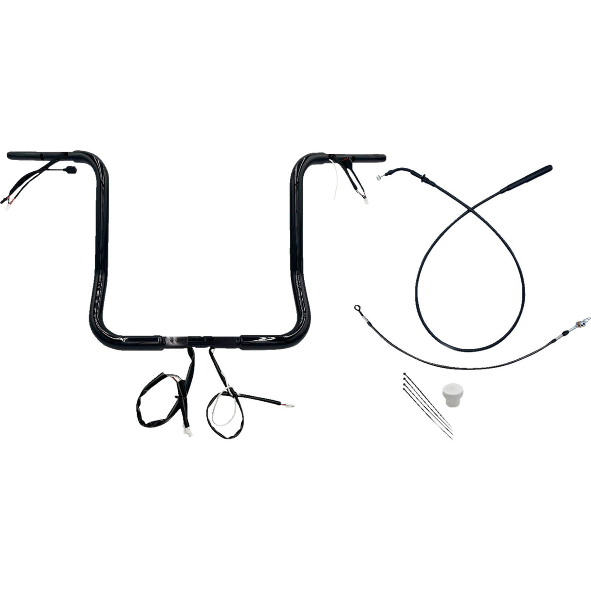 FAT Baggers INC. 1-1/4" EZ Install Round Top Handlebar 16" Black - 939016-B For Harley Street Glide 2023-2026