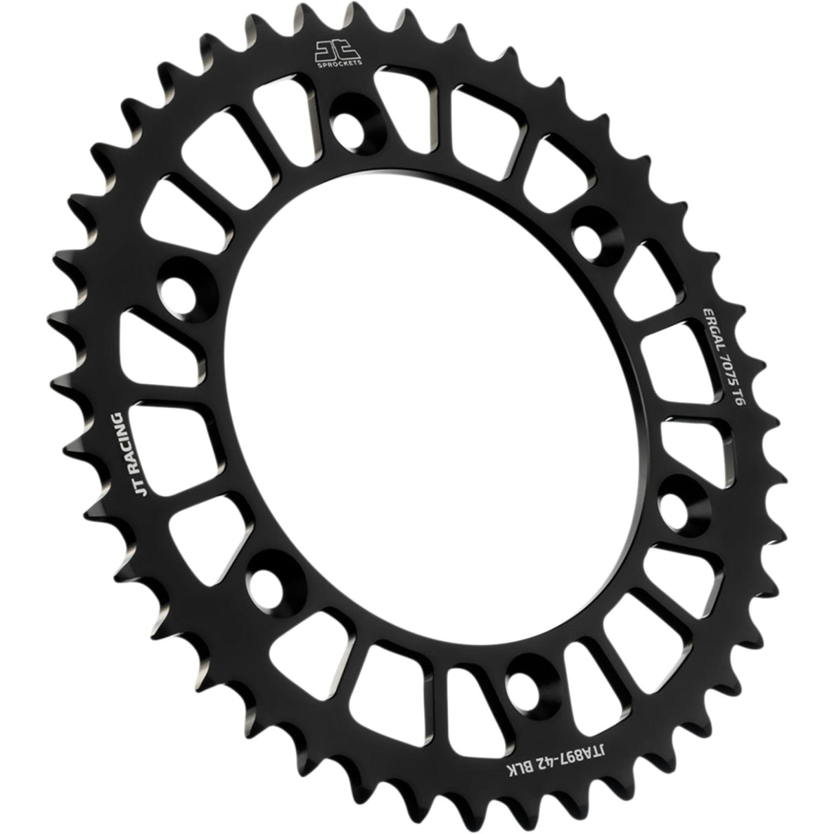 JT Sprockets RaceLite Aluminum Rear Sprocket Black 42-Tooth - JTA897.42BLK For Husaberg Dirt Bikes 2000-2008 | Husqvarna FC 450 2014-2021