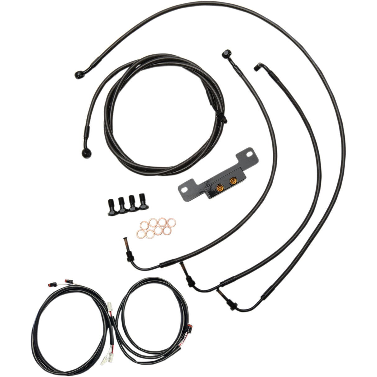 LA Choppers Complete Plug-And-Play Cable Kit 18" 20" Handlebars Midnight - LA-8055KT3-19M For Harley Touring 2017-2019