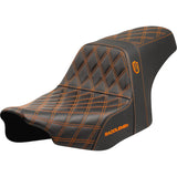 Saddlemen Pro Series SDC Performance Grip Seat Orange Stitching Without Backrest - SC-82307D3 For Harley Touring 2023-2026