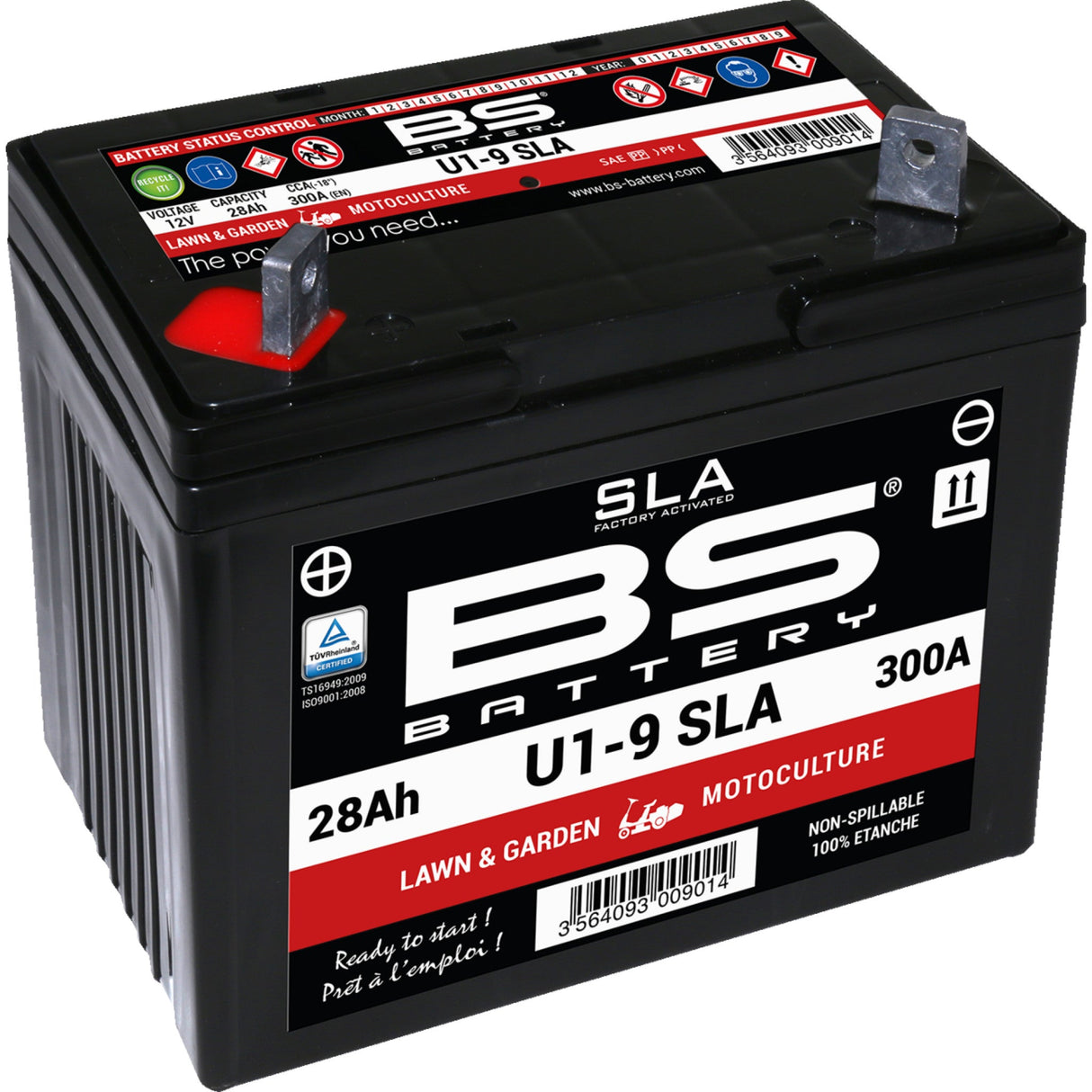 BS Battery SLA Factory Activated AGM Maintenance-Free Battery U1-9 - 300901 John Deere UTVs 2003-2021