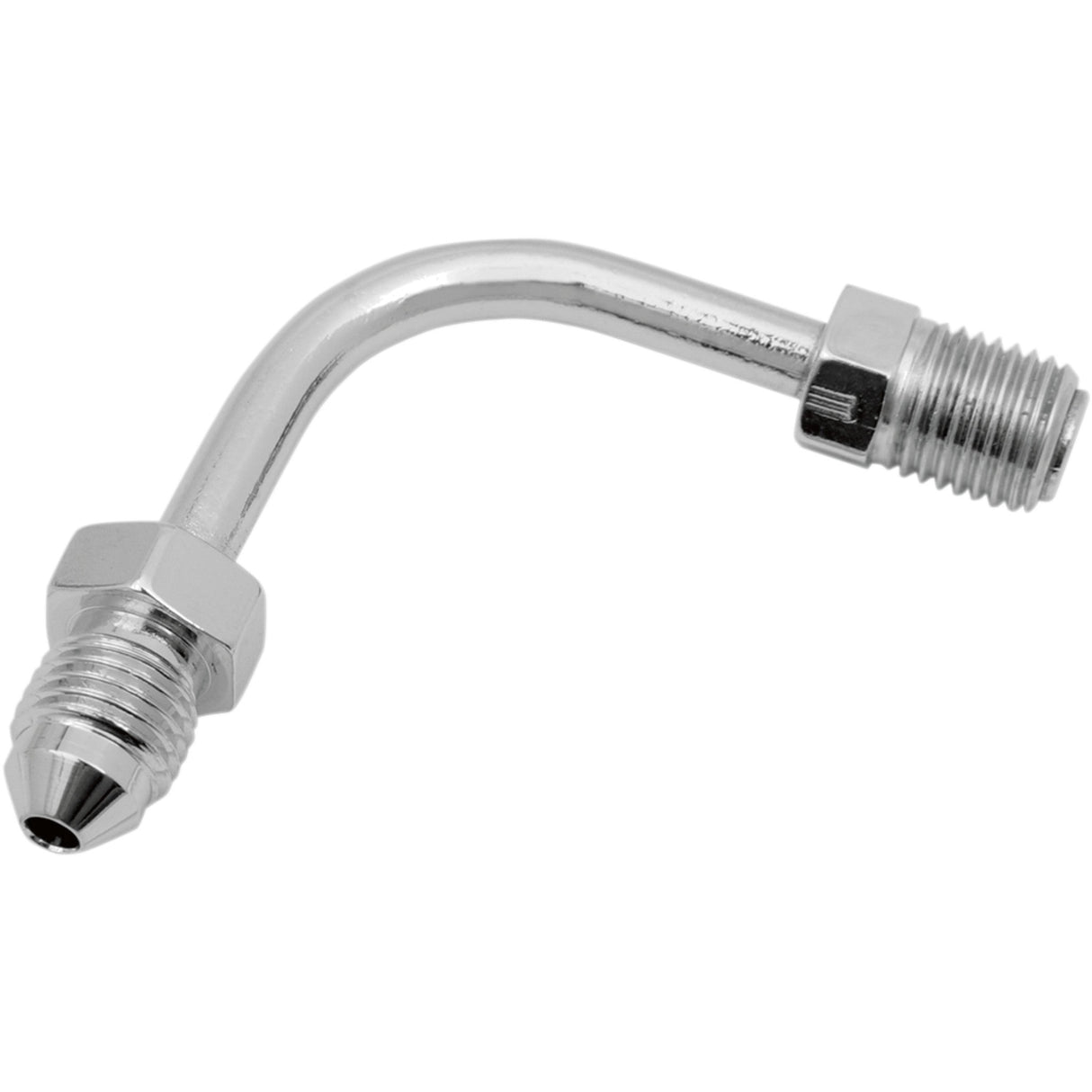 DRAG SPECIALTIES DS098282 Chrome Steel Inverted Flare #3 Male Fitting - 3/8-24 Inverted Flare - 90° - Short