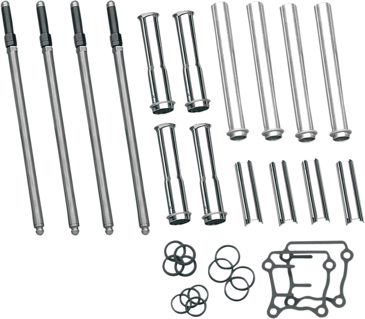 Adjustable Pushrod Cover Kit with Chrome Covers