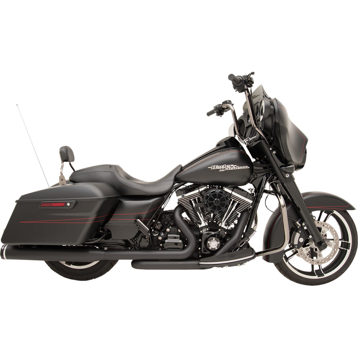 Khrome Werks 2-Into-2 Dominator Exhaust System Black FL With 4-1/2" Muffler - 200830 For Harley Touring 2009-2016
