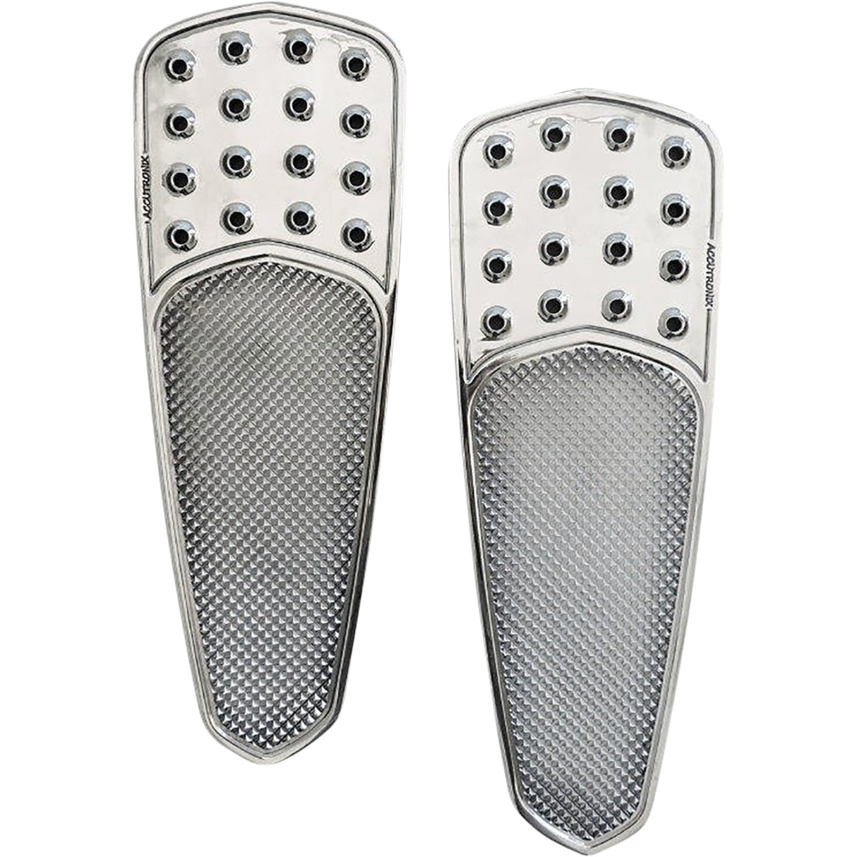 Accutronix Front Floorboards Extended Chrome Knurled - FBF01-KDTC For Harley Motorcycles 1984-2026