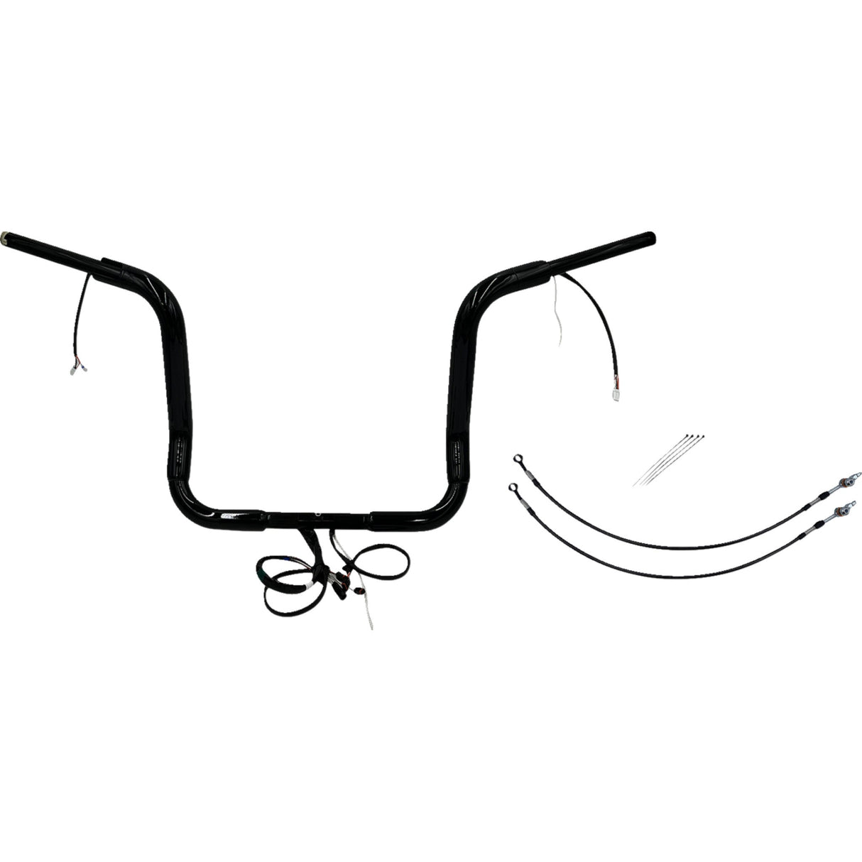FAT Baggers INC. EZ Install Wired 1-1/2" Round Top Handlebar Kit 14" Black - 801514-B For Harley Touring 2014-2015