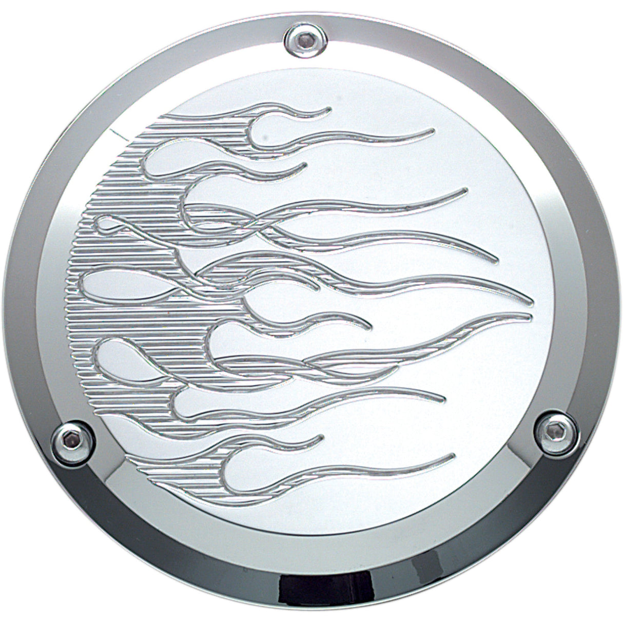 JOKER MACHINE DS-375061 921017FC Chrome Billet Derby Cover - Flame