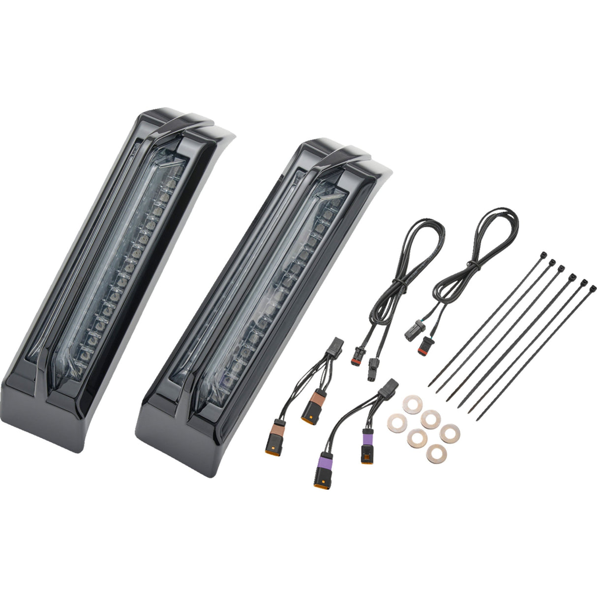 Ciro Filler Panel Tail Lights Smoke Lens Black - 42051 For Harley Touring 2023-2026