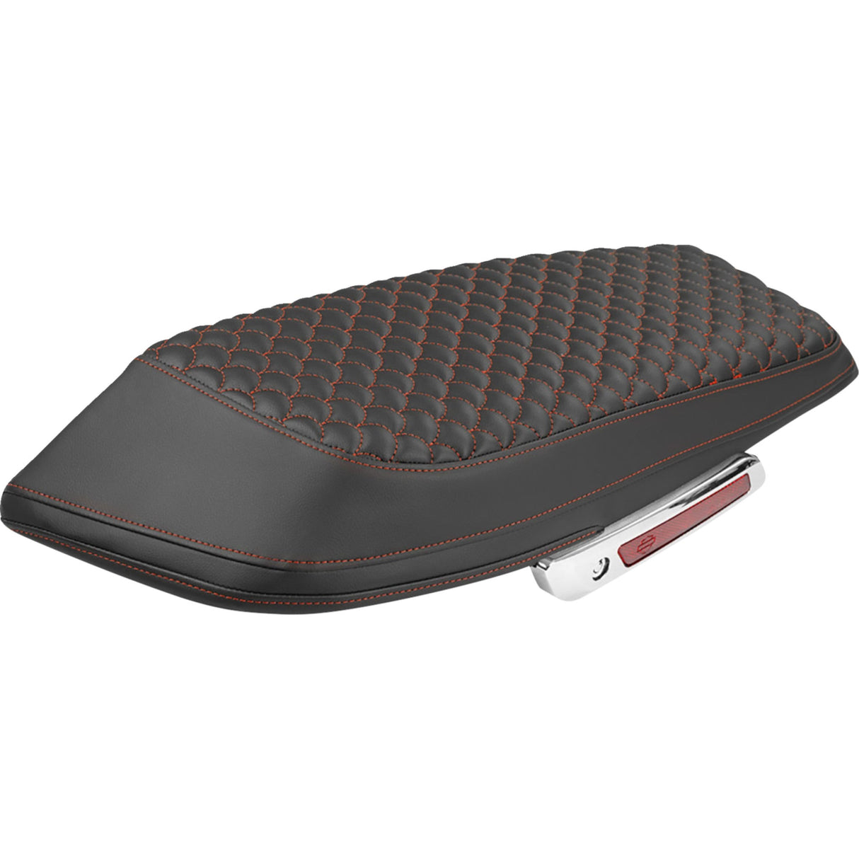SADDLEMEN 3501-2356 L870-23-20904 Dragon Scale Saddlebag Lid Covers Saddlebag Lid Covers - Dragon Scale - Red Stitch - FLH/FLT '23-'25