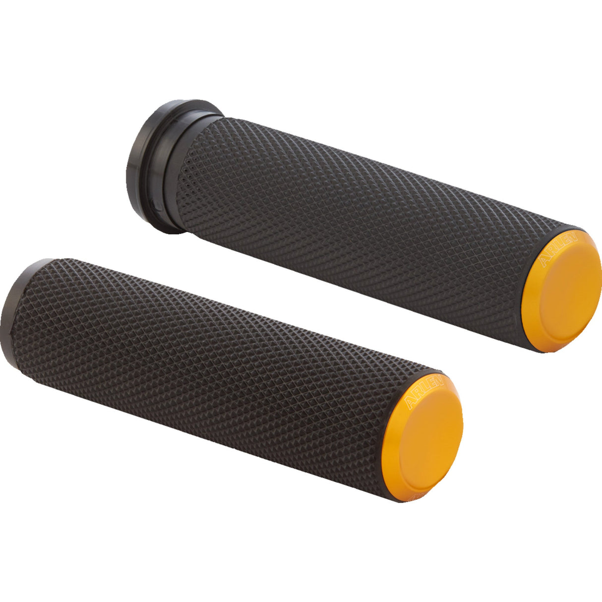 Arlen Ness Knurled Grips TBW Gold - 07-347 For Harley Motorcycles 2008-2025