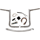 FAT Baggers INC. 1-1/4" EZ Install Pointed Top Handlebar Kit 14" Chrome - 909114 For Harley Touring 2008-2013