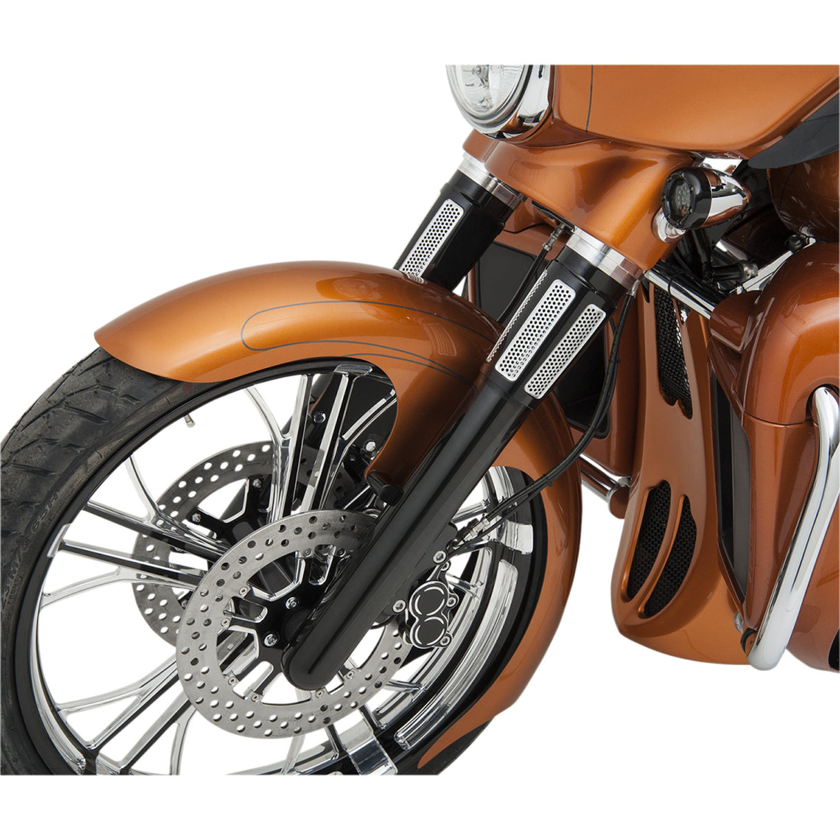 Arlen Ness Dual-Disc Hot Legs Fork Legs Black Anodized Smooth Dual Disc - 40-513 For Harley Touring 2014-2025