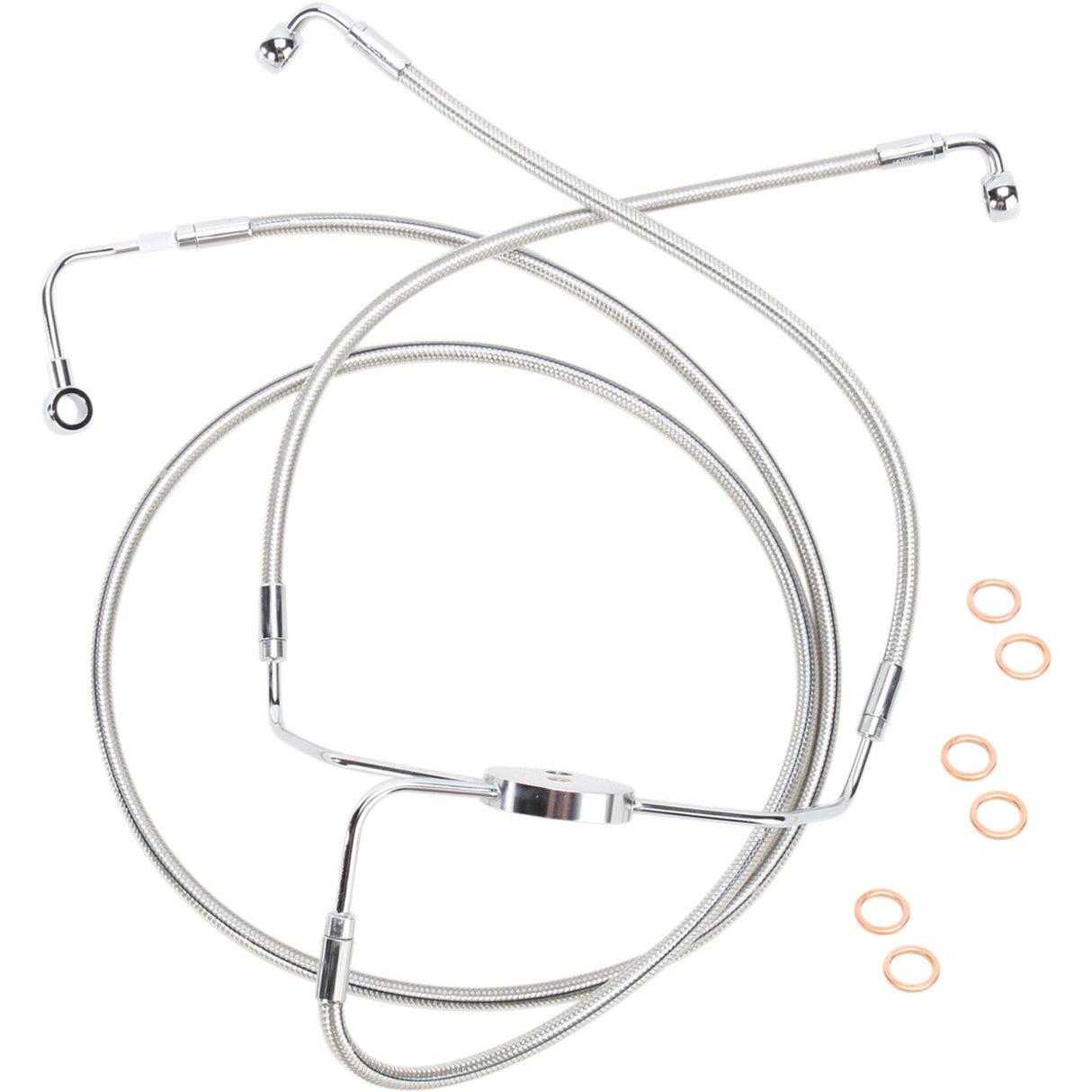 Magnum Shielding Designer Series Front Lower Brake Line Kit Polished Stainless - 57010 For Harley Touring 2008-2013