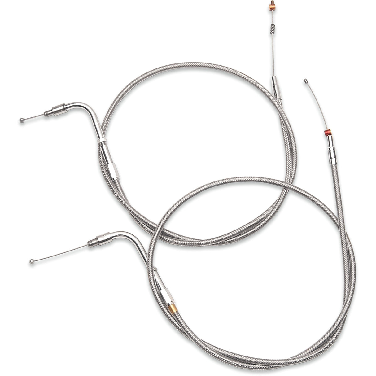 Barnett Stainless Steel Throttle Idle Cable +12" - 102-30-30008-12 For Harley Touring 1990-1995