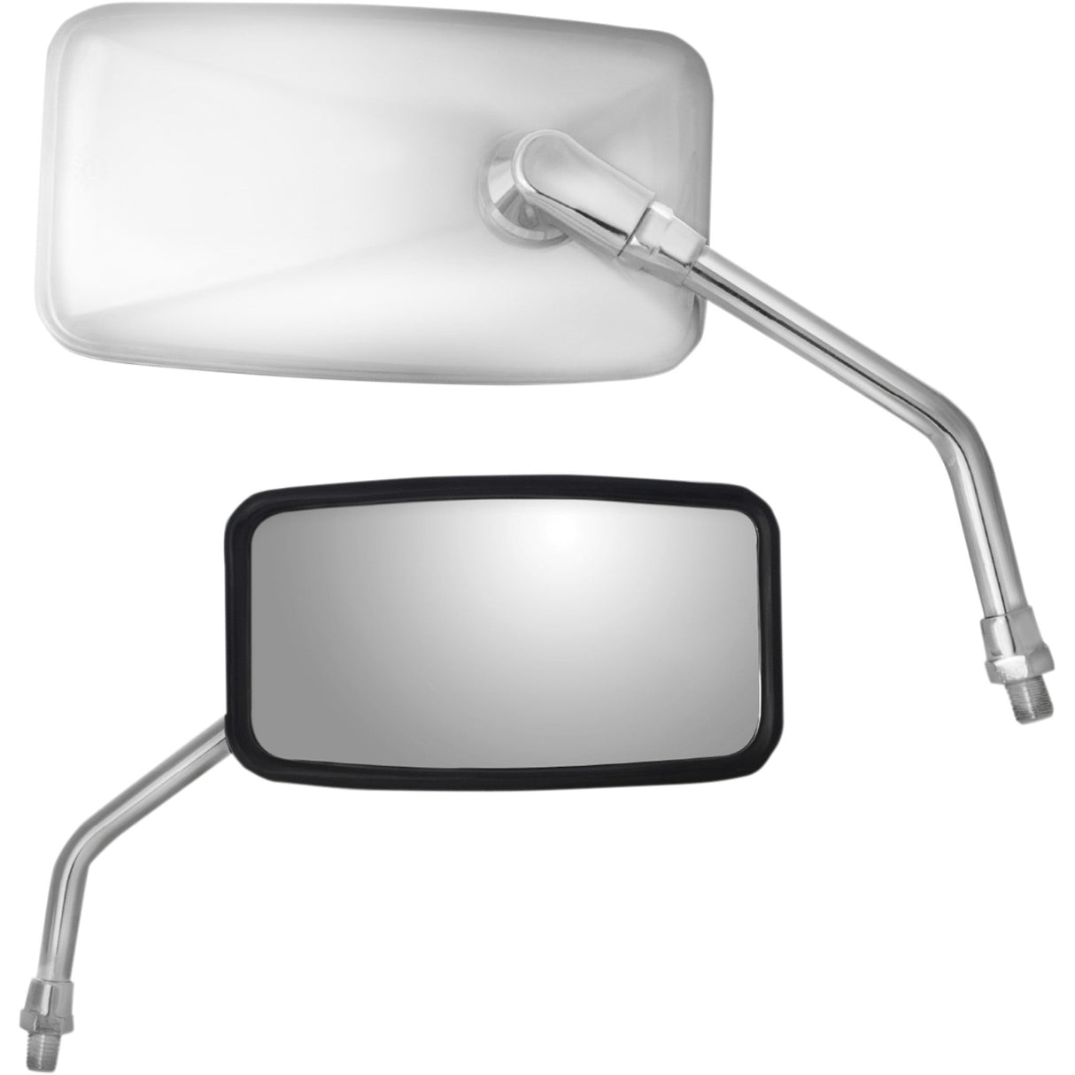 PARTS UNLIMITED 0640-0974 Stainless Steel Rectangular Mirror Mirror - Side View - Cruiser - Standard - Rectangular - Stainless Steel