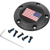 FIGURATI DESIGNS 0940-2083 FD21R-TC-5H-BLK Timing Cover 5 hole - american flag - reversed - black
