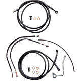 Burly Brand Complete Black Vinyl Handlebar Cable Line Kit For Ape Hangers 13" ABS - B30-1234 For Harley Touring 2017-2020