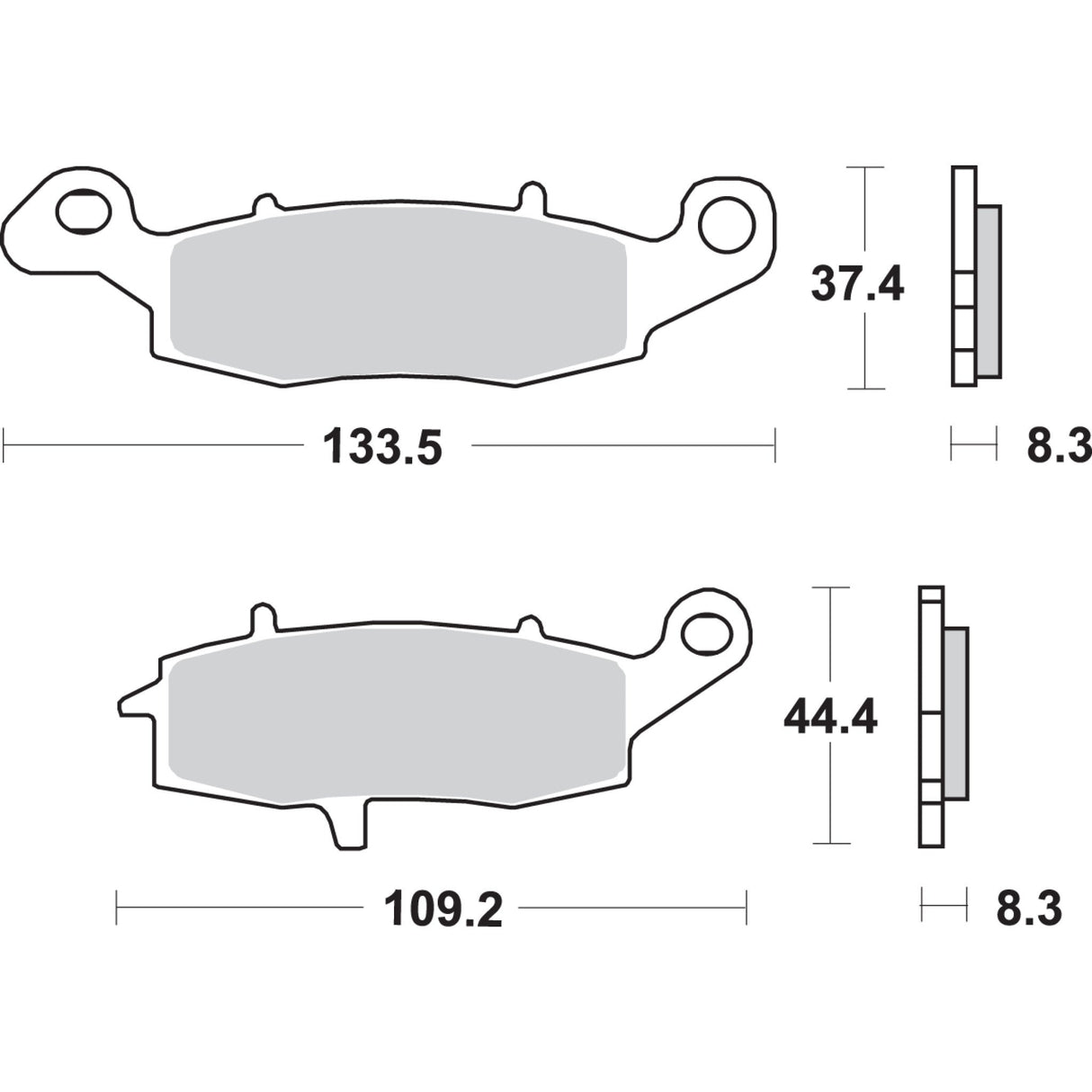 SBS 1722-0719 704LS LS Street Excel Sintered Rear Brake Pads LS Brake Pads - Vulcan - 704LS
