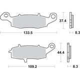 SBS 1722-0719 704LS LS Street Excel Sintered Rear Brake Pads LS Brake Pads - Vulcan - 704LS