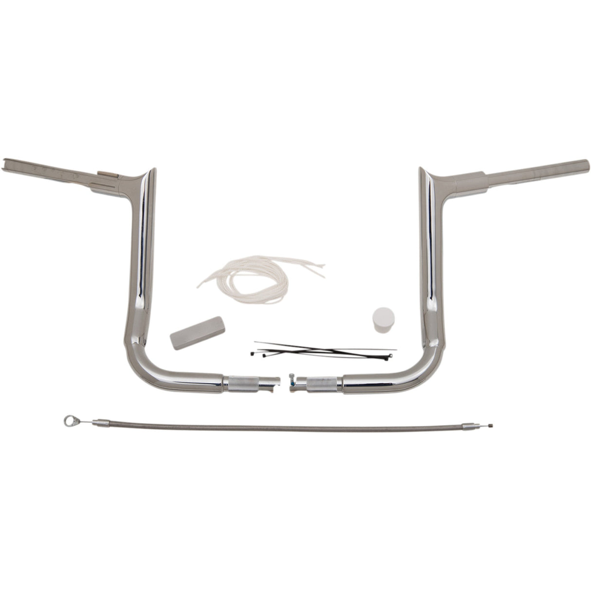 FAT Baggers INC. 1-1/2" EZ Install Pointed Top Handlebar Kit 12" Chrome - 809112 For Harley Touring 2008-2013
