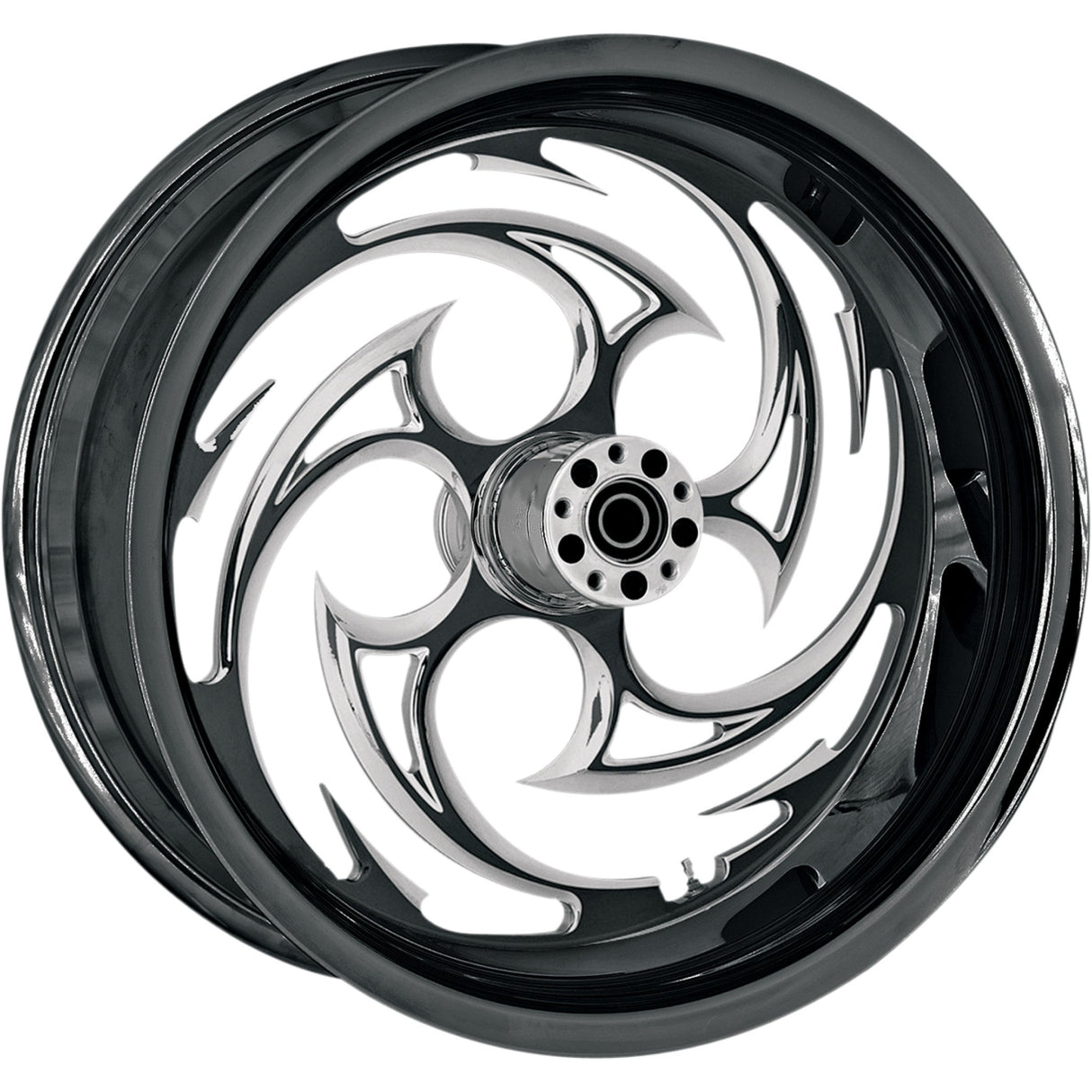 RC Components Savage Eclipse One-Piece Forged Aluminum Wheel Rear Single Disc With ABS Black Eclipse - 18550-9210A-85E For Harley Touring 2009-2024