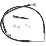 Drag Specialties Stainless Steel Brake Line Kit Front (Upper) Black For Harley Dyna Wide Glide 2006-2007