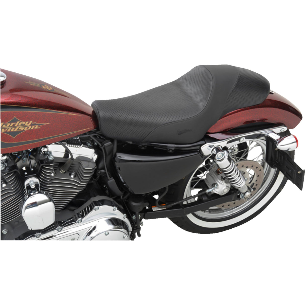Saddlemen Americano 2-Up Cafe Seat - 8585CJ For Harley Sportster 1996-2003 (3.3G Tank)