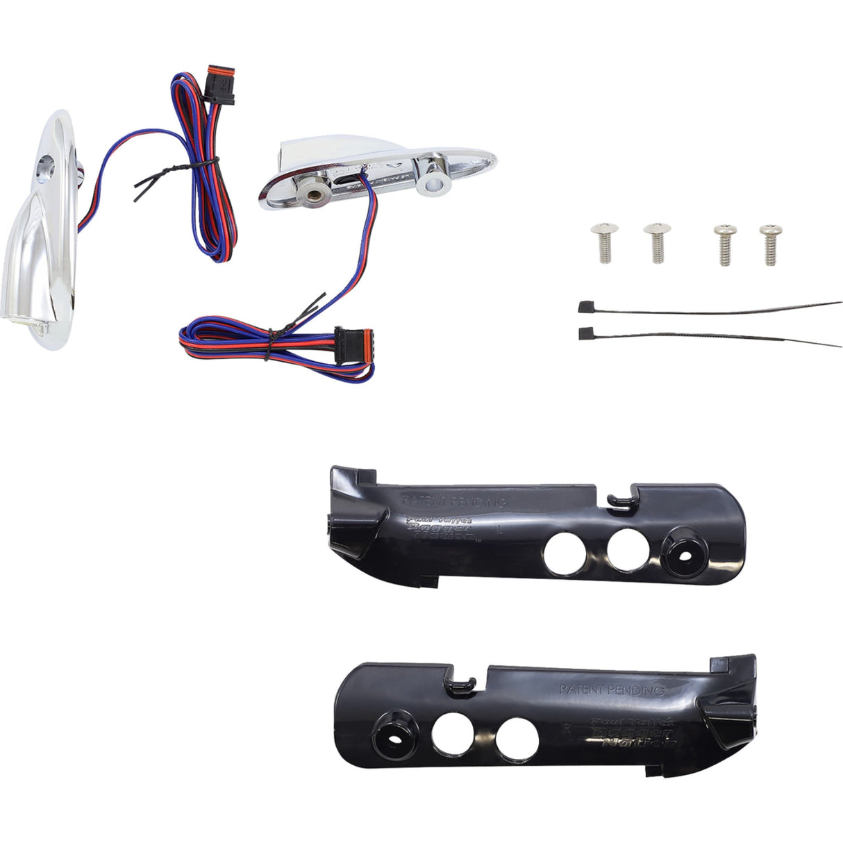Paul Yaffe Bagger Nation Lightning Bullet Run Turn Signal Amber White Chrome - PYO:LB-RG-DRL-C For Harley Road Glide 2015-2023