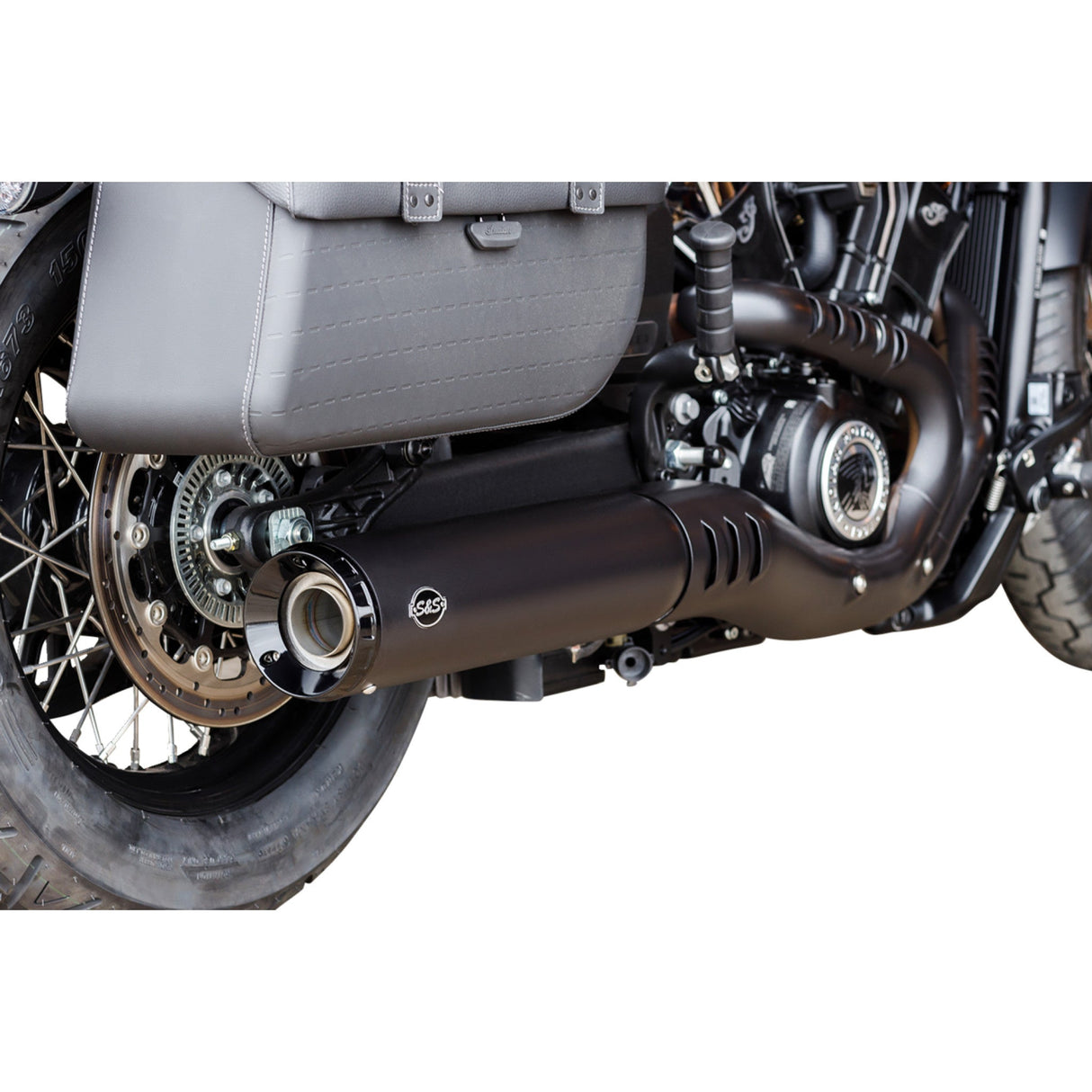 S&S Cycle Grand National Slip-On Mufflers Black 50-State - 550-1121 For Indian Scout 2025