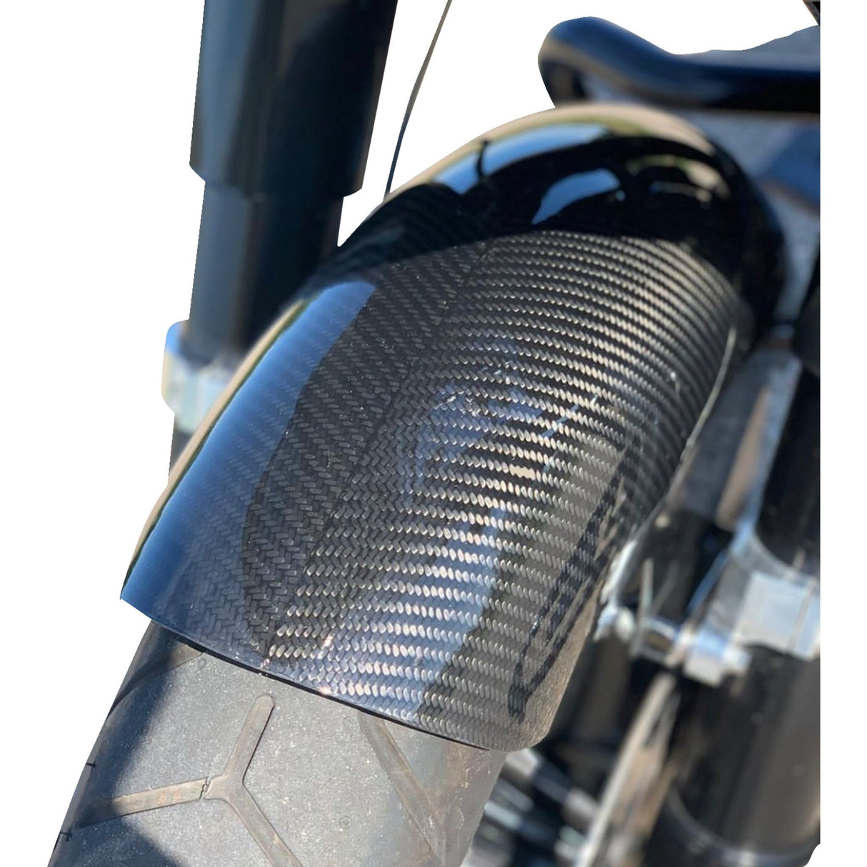 Slyfox Carbon Shorty Front Fender Shorty Carbon Fiber Gloss - 12057G For Harley Touring 2009-2023
