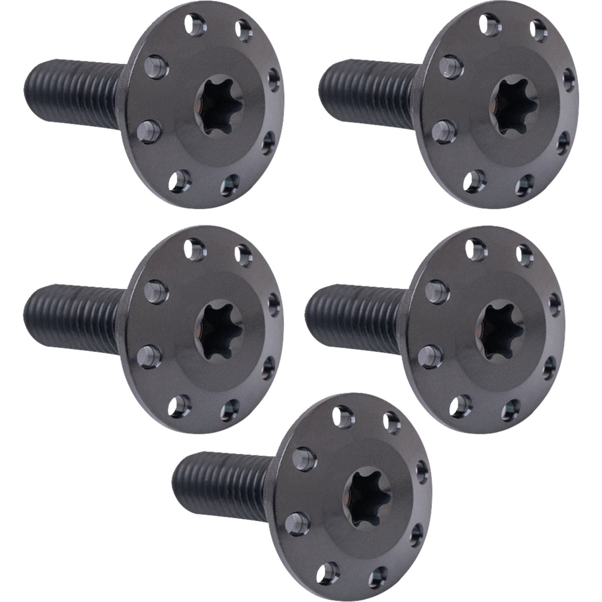 Arlen Ness Holeshot Front Floating Brake Rotor Bolt Kit Spoke Mount Black 5 Pack - 300-921 For Harley Motorcycles 2002-2018